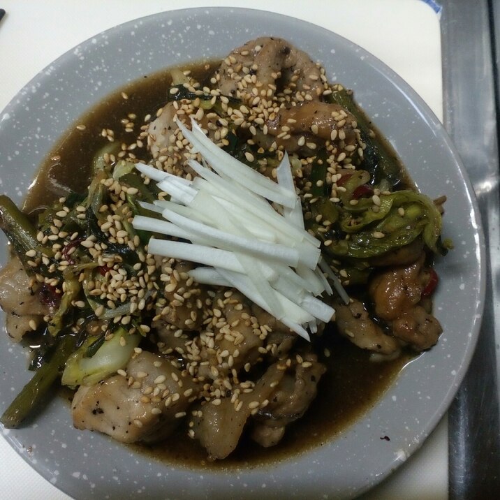 ニンニクの芽と豚肉の炒め物